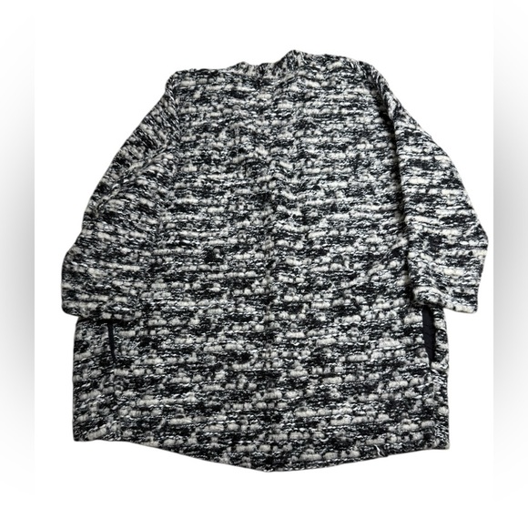 H&M Textured Bouclé Open Cardigan – Size XS, Black & White Knit - Picture 3 of 4